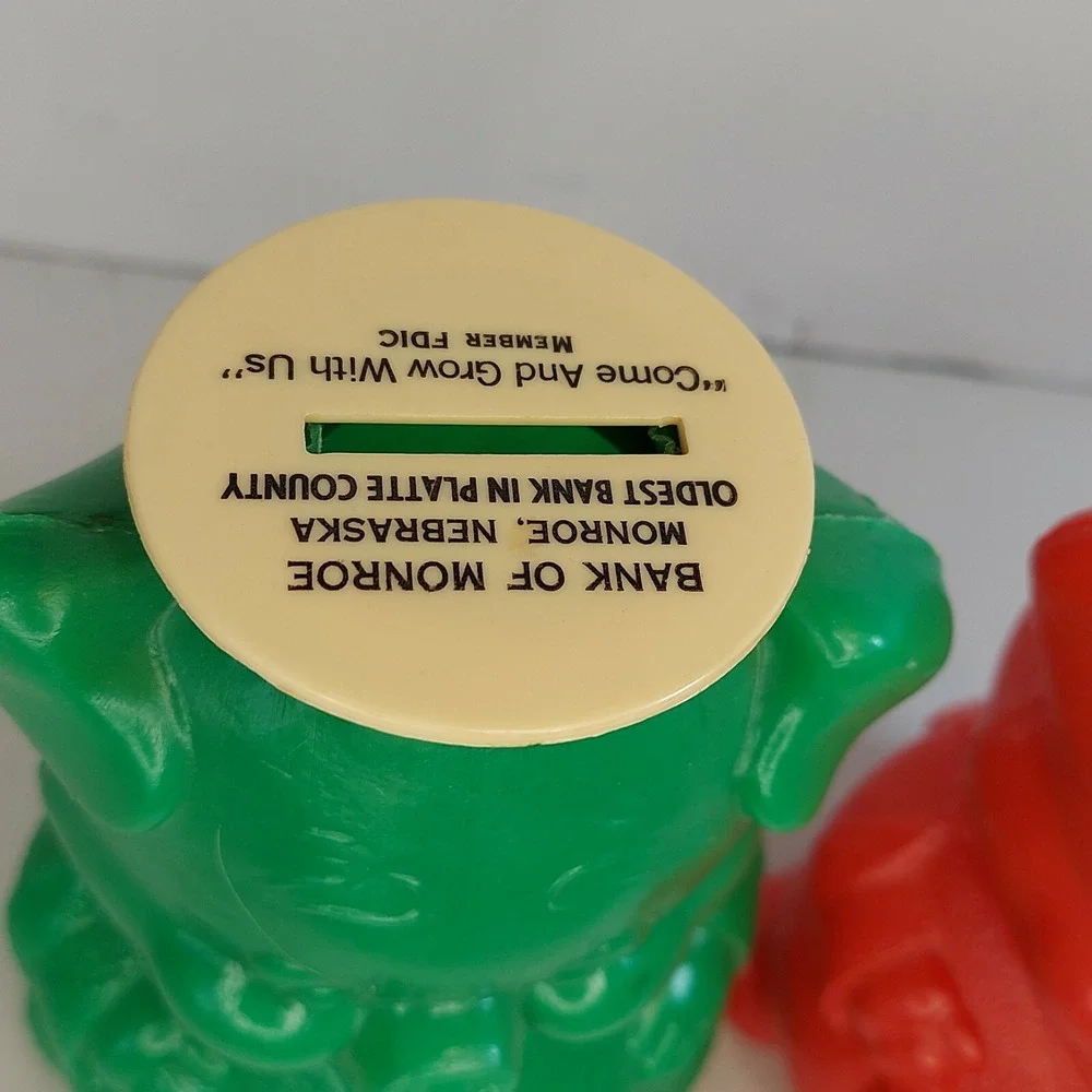 Vintage Green and  Red Plastic Sailor Dressed Pig Piggy Bank‎ Monroe Columbus NE